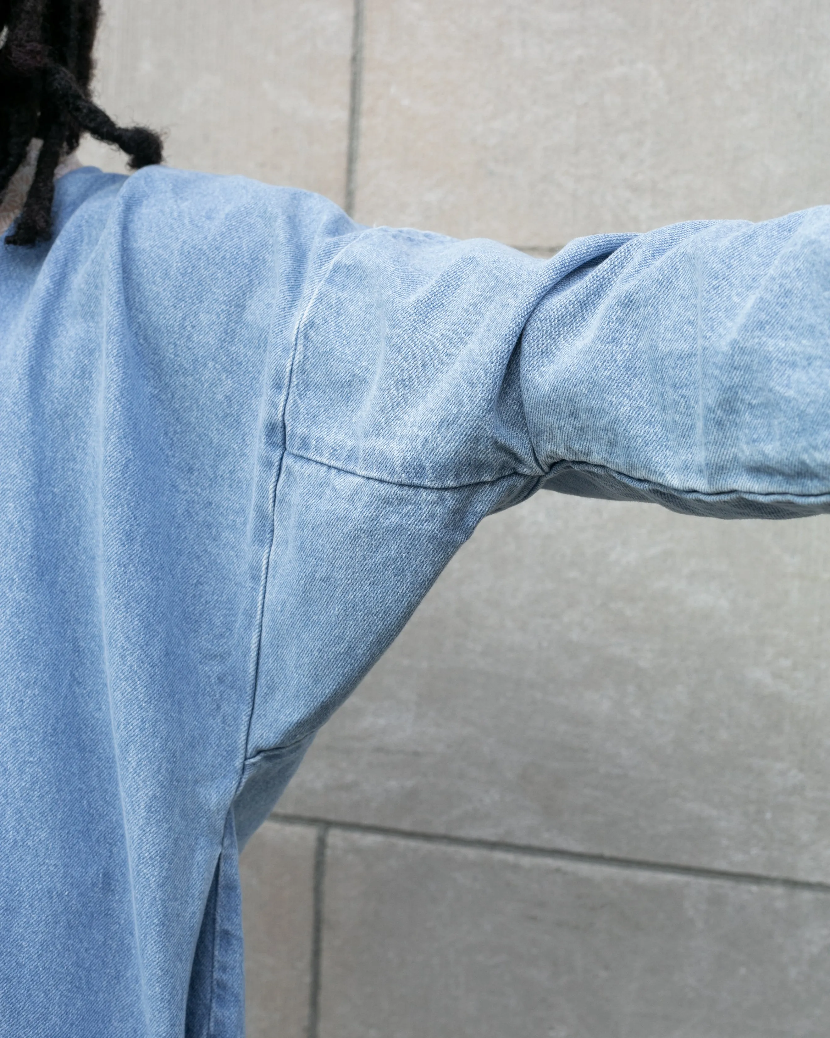 Kiriko Original Jacket, Modern Noragi, 11.4 oz. Denim, Bleached, Small Multi