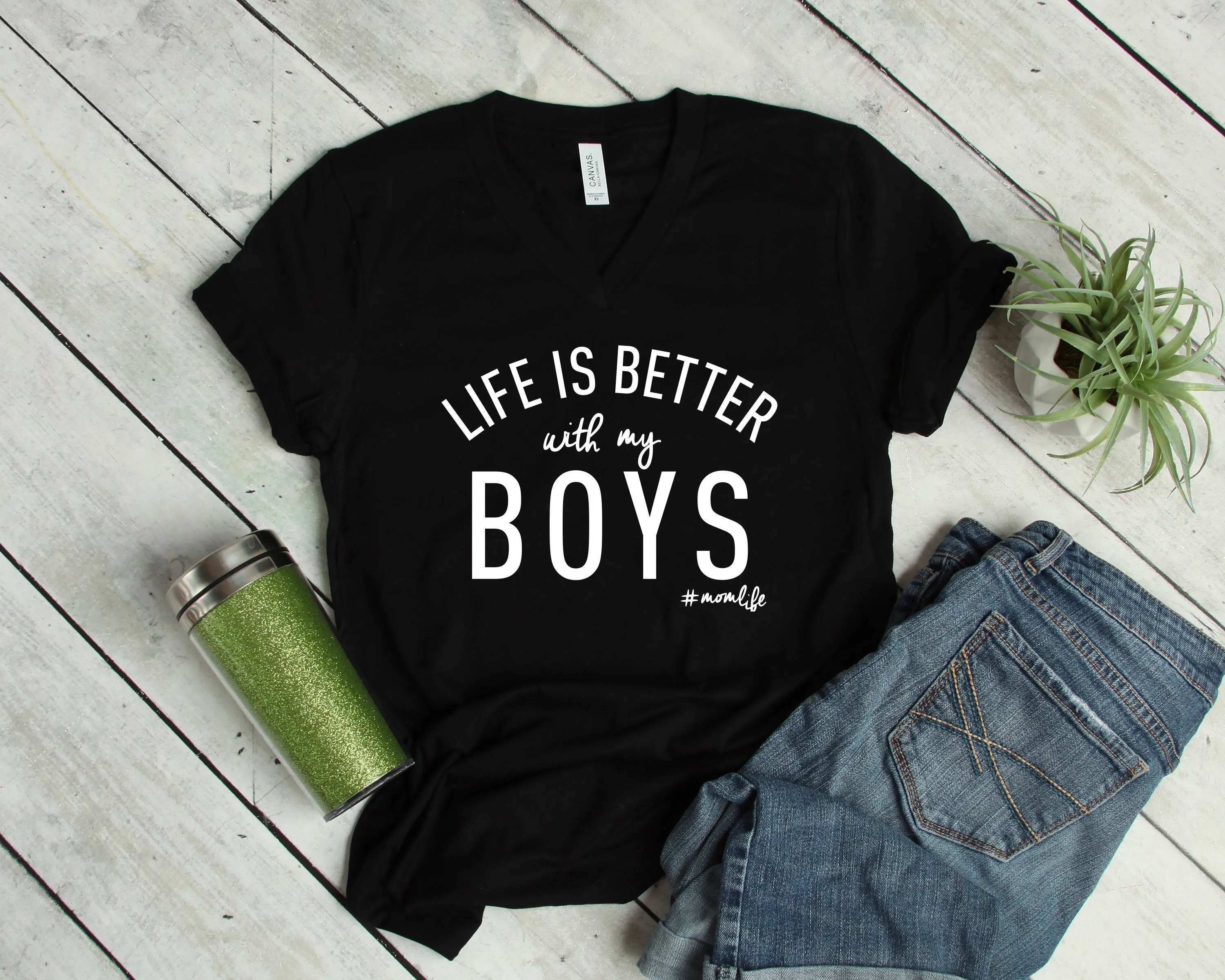 Life is Better with my Boys - Mom Life T Shirt - Mother's Day Gift Idea - Mom of Boys Shirt - Mom Gift Shirt