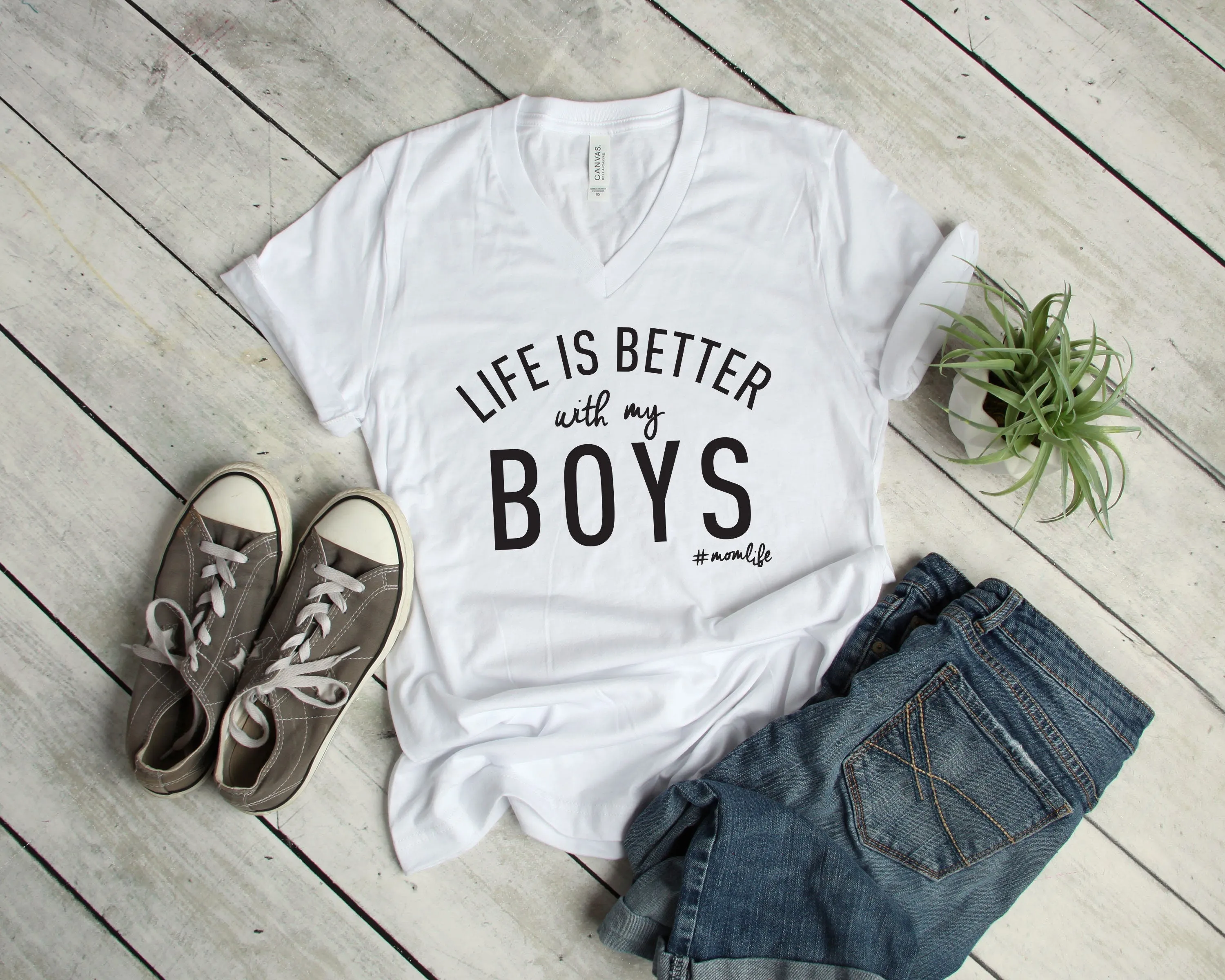 Life is Better with my Boys - Mom Life T Shirt - Mother's Day Gift Idea - Mom of Boys Shirt - Mom Gift Shirt