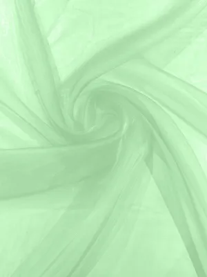 Light Sage 58/60"Wide 100% Polyester Soft Light Weight, Sheer Crystal Organza Fabric Sold By The Yard