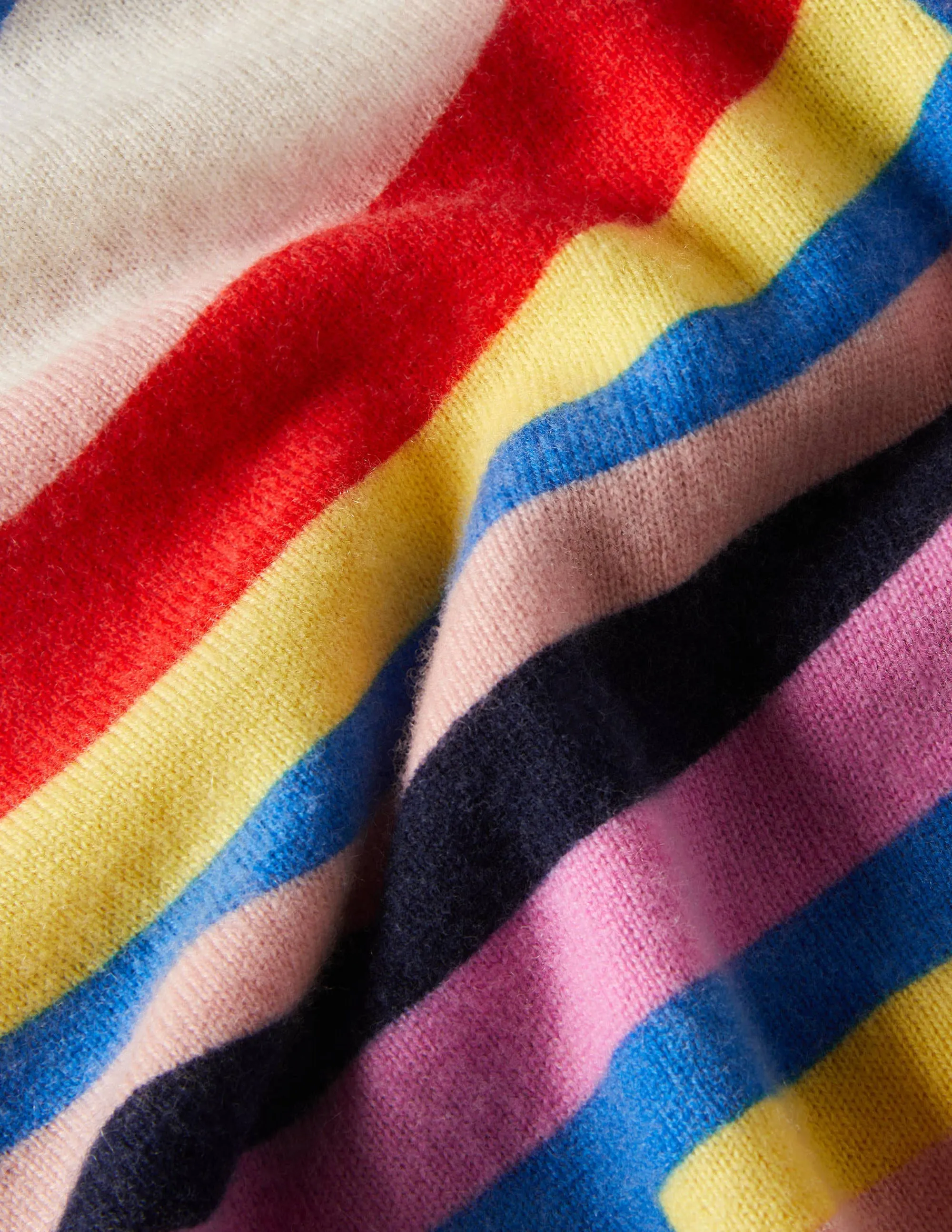 Margot Cashmere Jumper-Abstract Rainbow Stripe