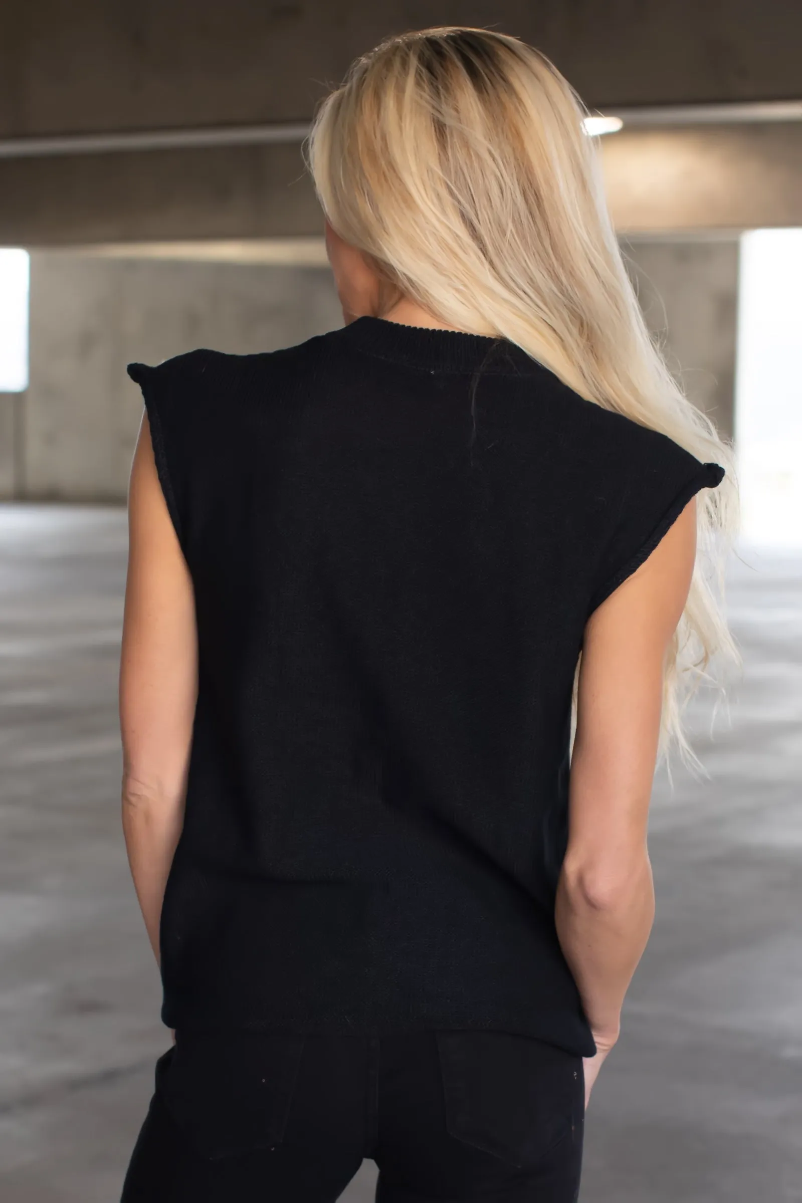 Miss Americana Sleeveless Top - Black
