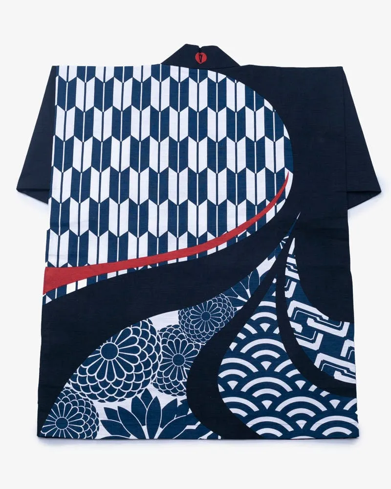 Modern Happi Jacket, Slab Cotton, Multi