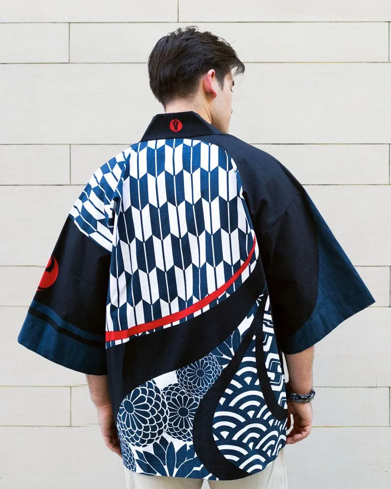 Modern Happi Jacket, Slab Cotton, Multi
