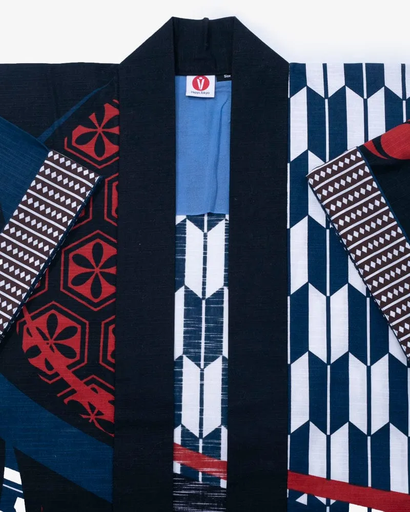 Modern Happi Jacket, Slab Cotton, Multi