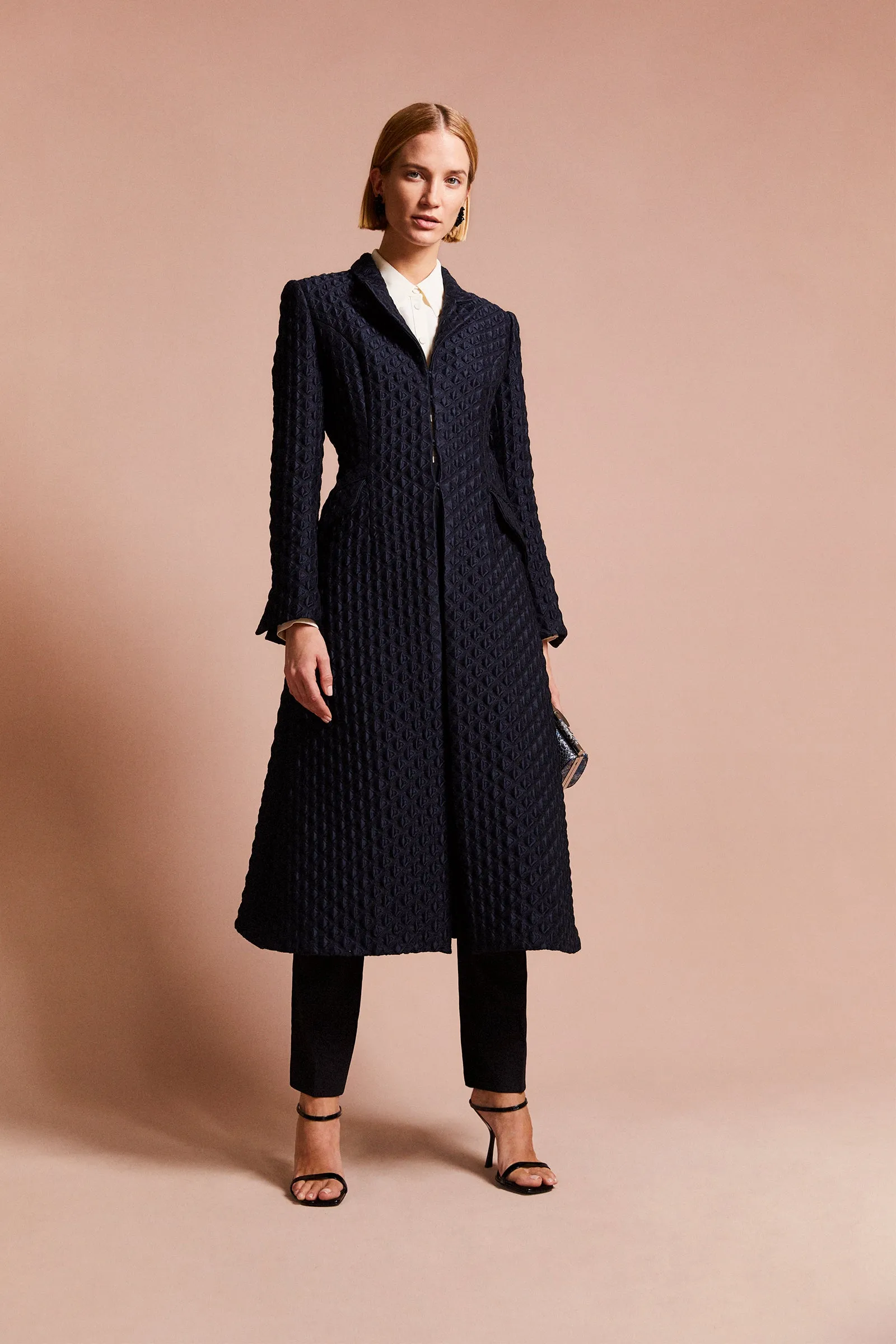 Modern Tux Coat Diamond Cloqué