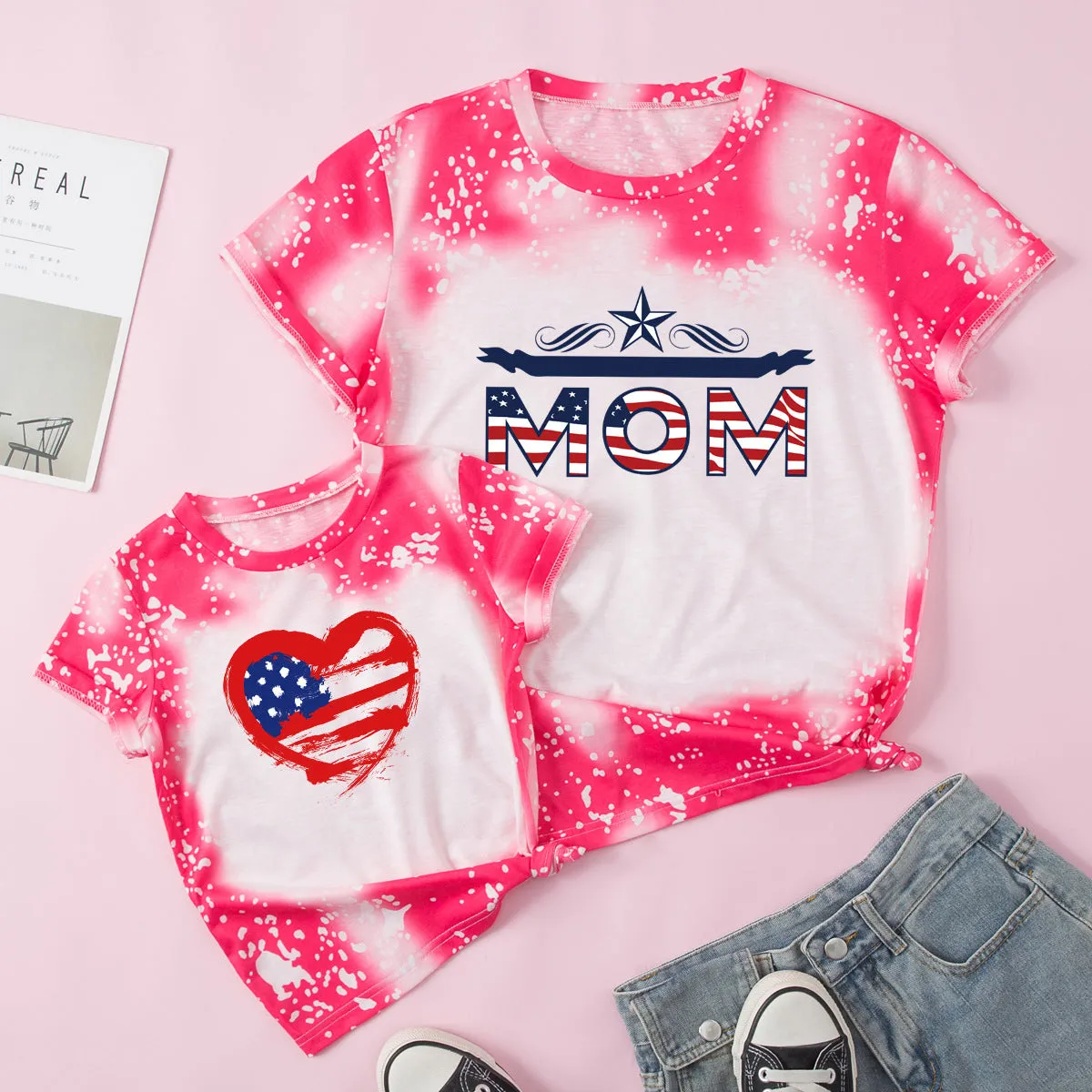 Mommy and Me 4th Of July Independence Day Series Short Sleeve Shirts