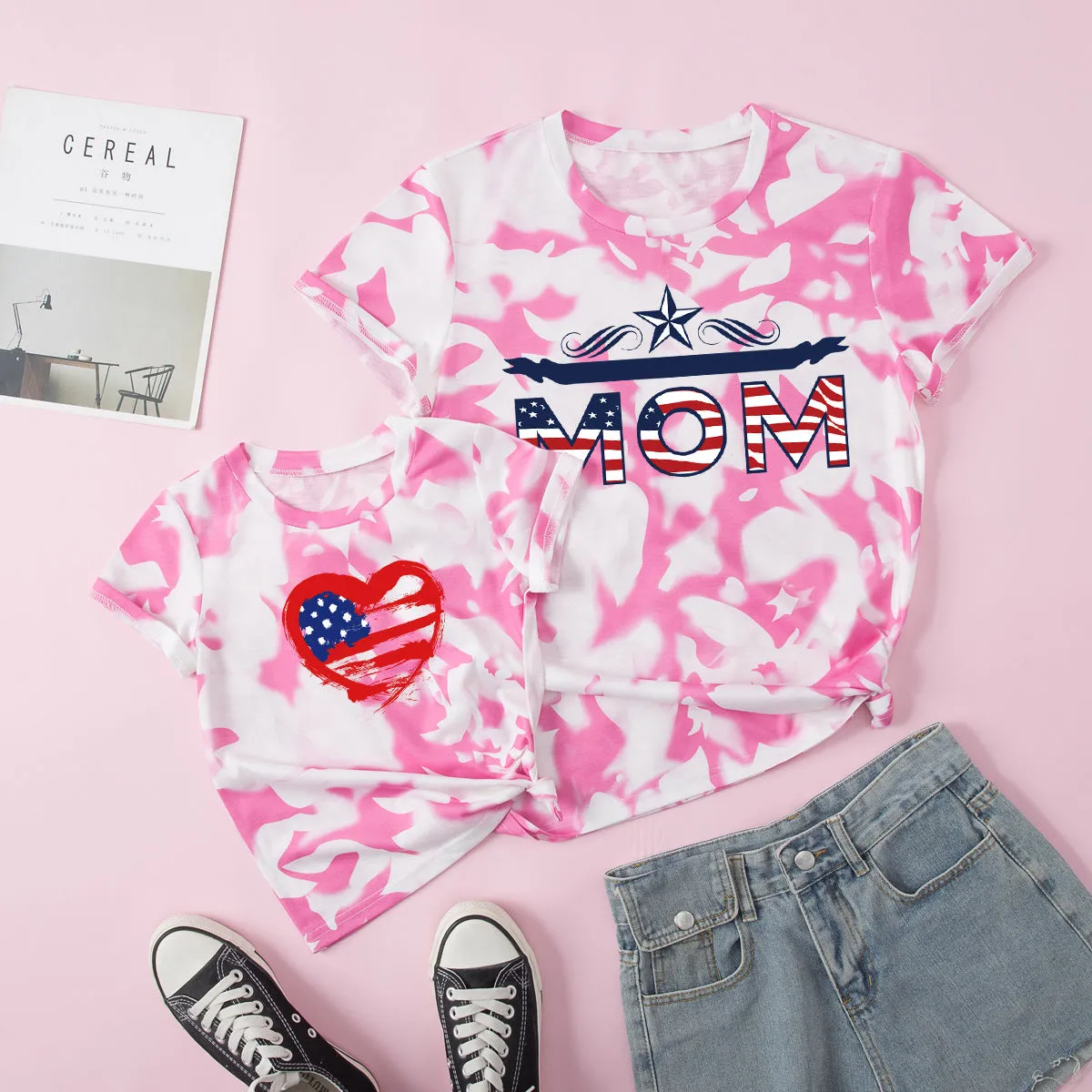 Mommy and Me 4th Of July Independence Day Series Short Sleeve Shirts