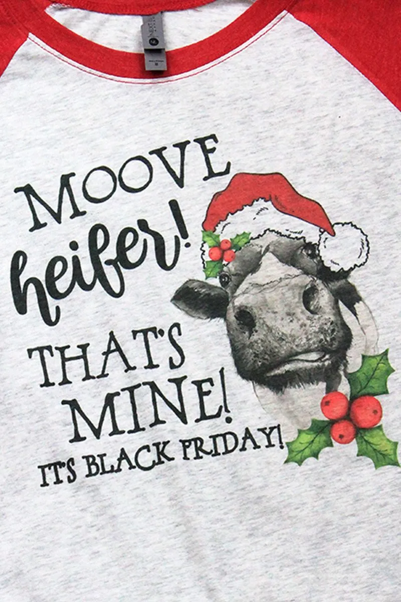 Mooove Heifers Black Friday Tri-Blend Unisex 3/4 Raglan