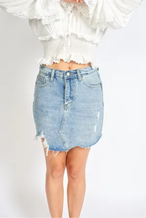 M.USE Amalia Ripped Denim Mini Skort