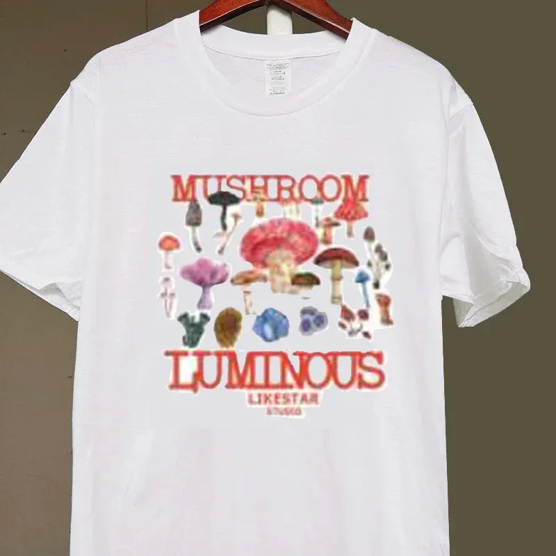 Mushroom Luminous Stylish Printed Tee