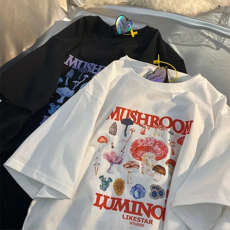 Mushroom Luminous Stylish Printed Tee