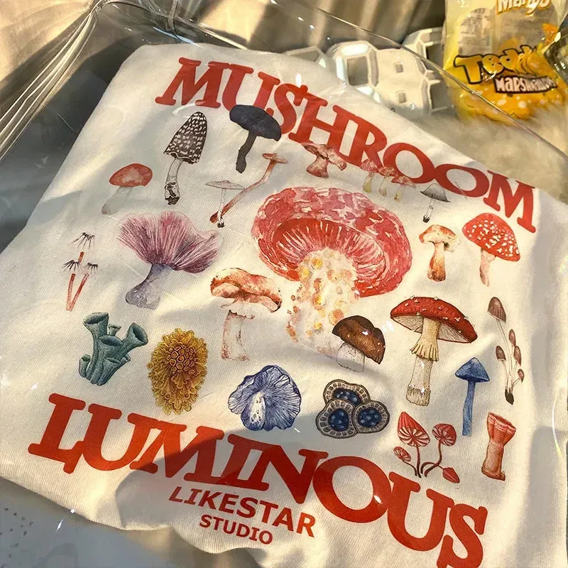 Mushroom Luminous Stylish Printed Tee