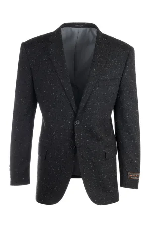 Novello Black Modern Fit, Pure Hopsack Wool Jacket by Tiglio Luxe FJ8031/2