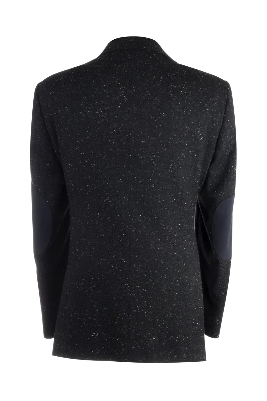 Novello Black Modern Fit, Pure Hopsack Wool Jacket by Tiglio Luxe FJ8031/2