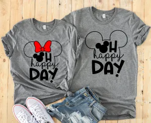 Oh Happy Day Minnie and Mickey Shirts - Disney Couples - Disney Matching Shirts