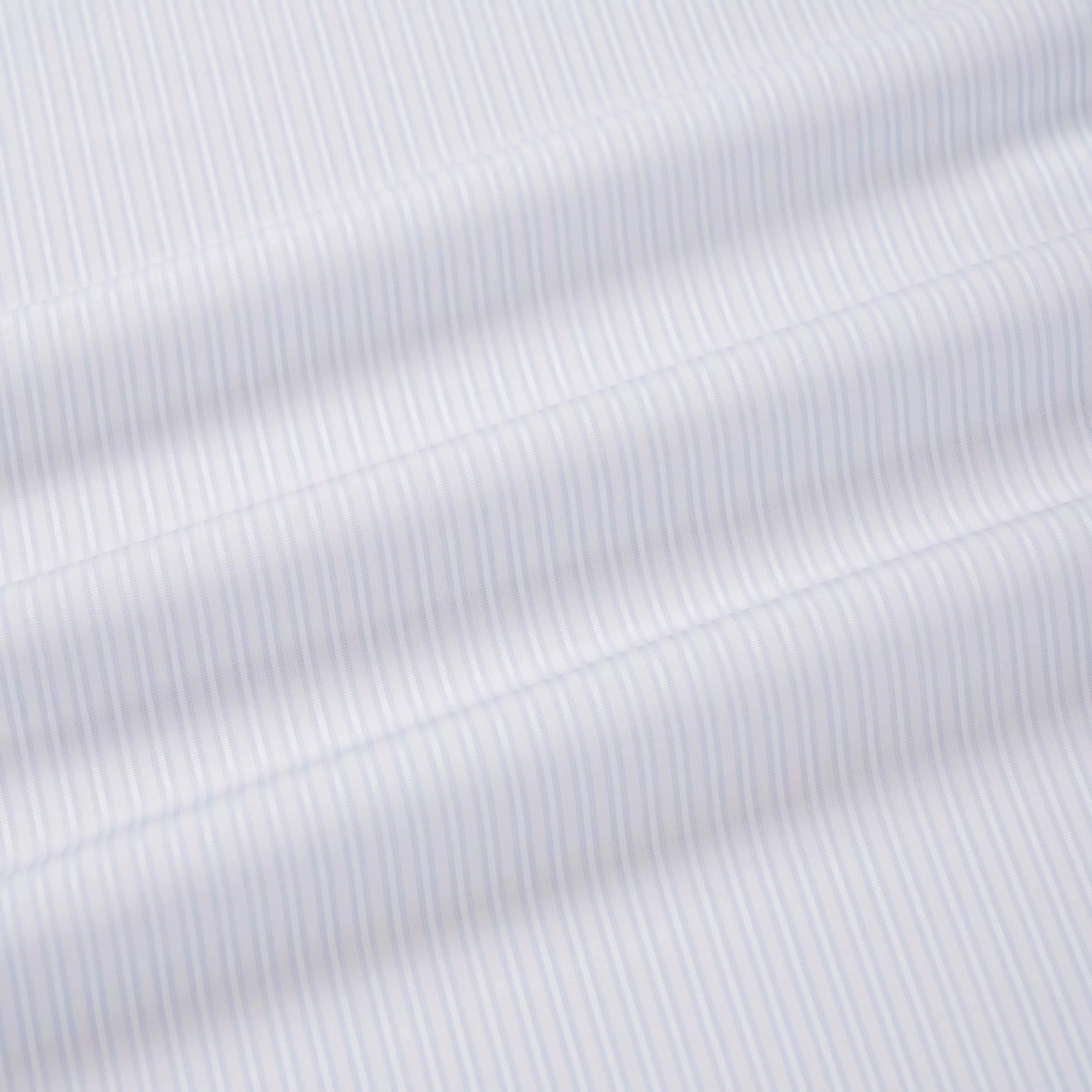 Pale Blue & White Slim Fit Dobby Satin Stripe Dress Shirt