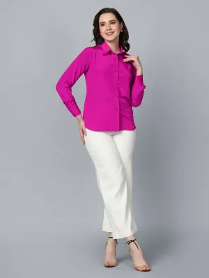 Pink Collared Crepe Shirt