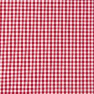 Poly Cotton Gingham 1/8in Fabric, Red- Width 112cm