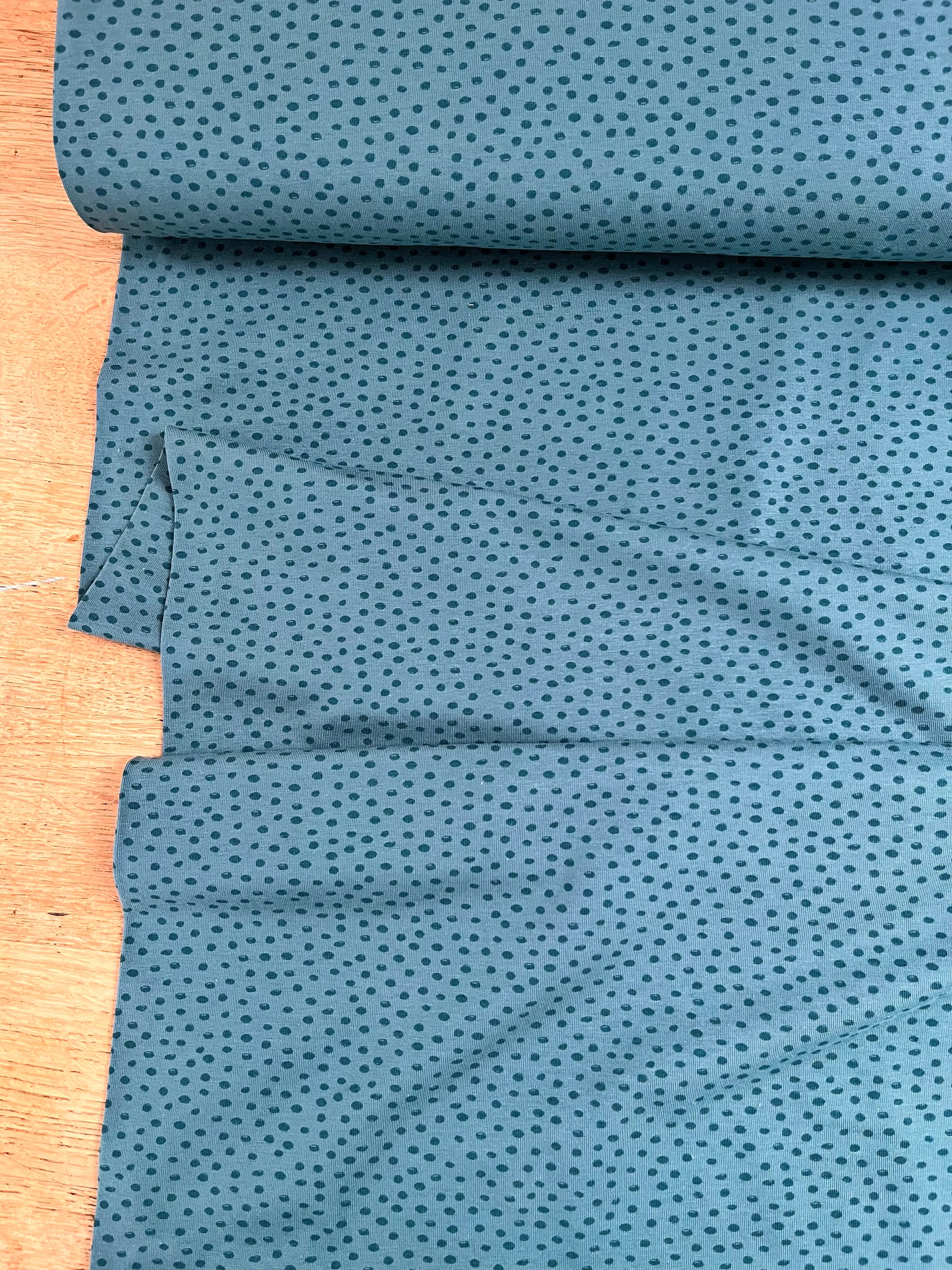 Remnant 40cm x 75cm -Teal Spot - Jersey