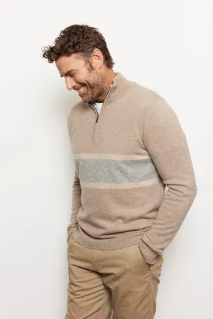 Ricky Stripe Cashmere Sweater in Walnut