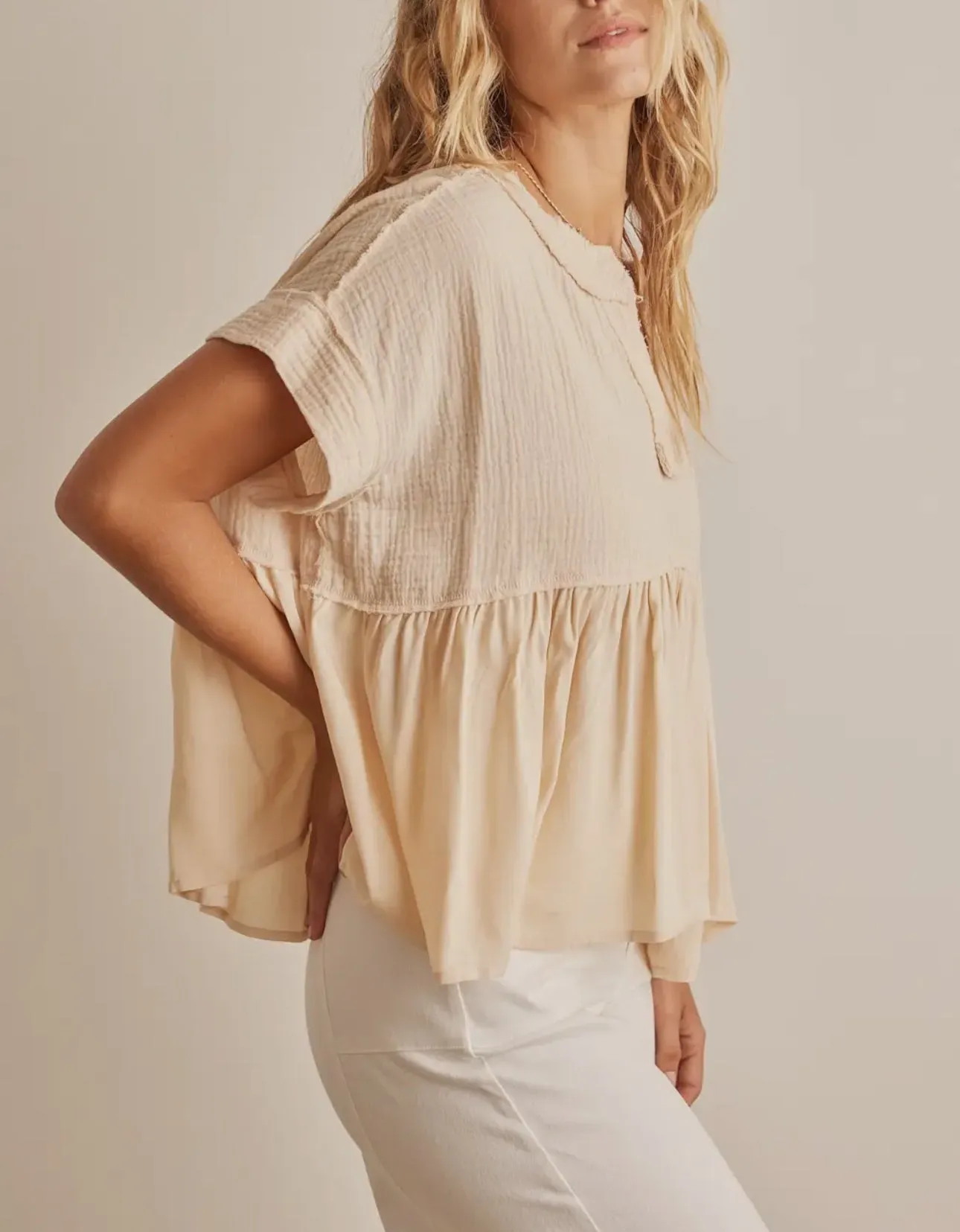 Ruffle Hem Tunic Top Blouse LAST ONE!