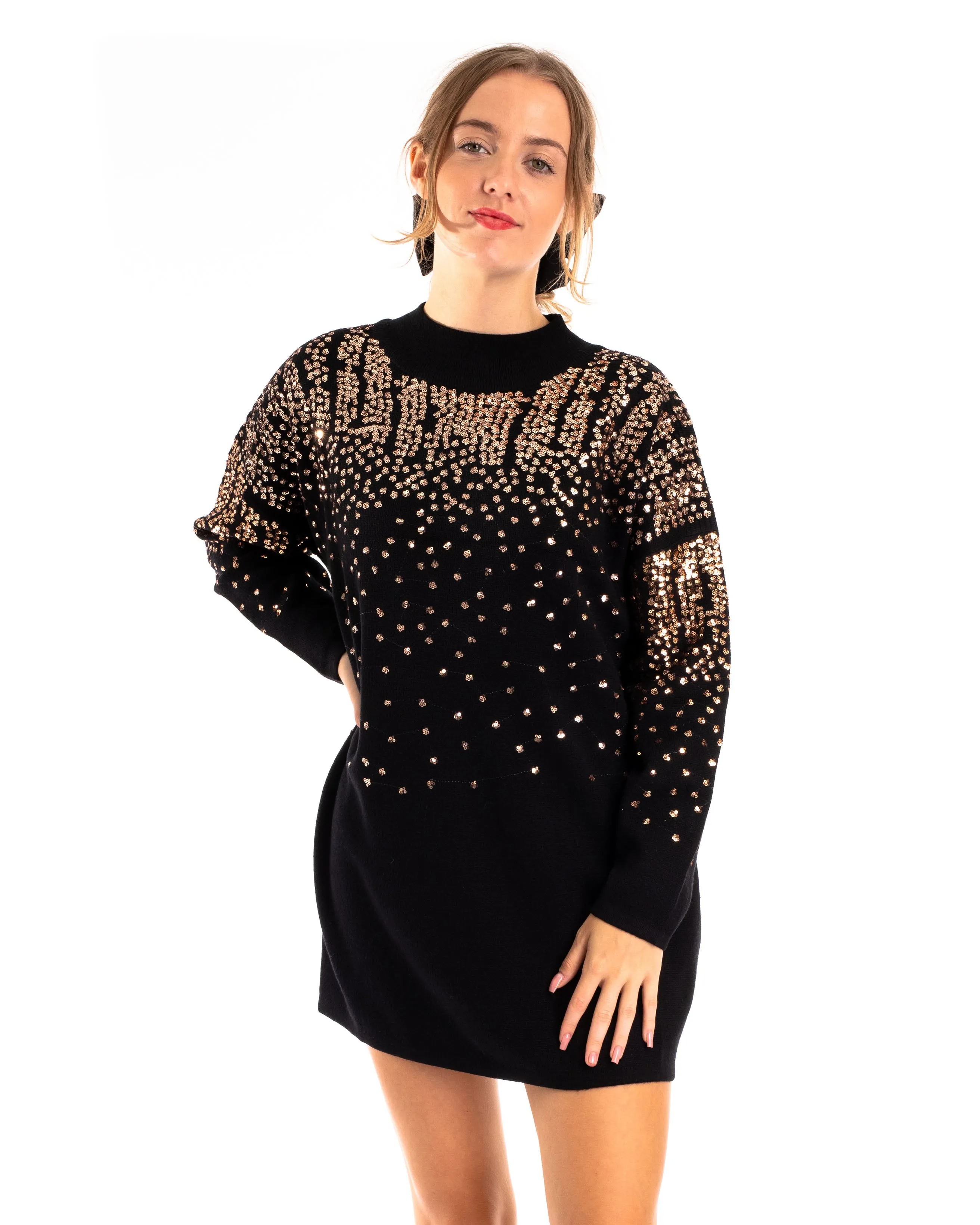 Sequin embellished shoulder and front soft knit Jumper