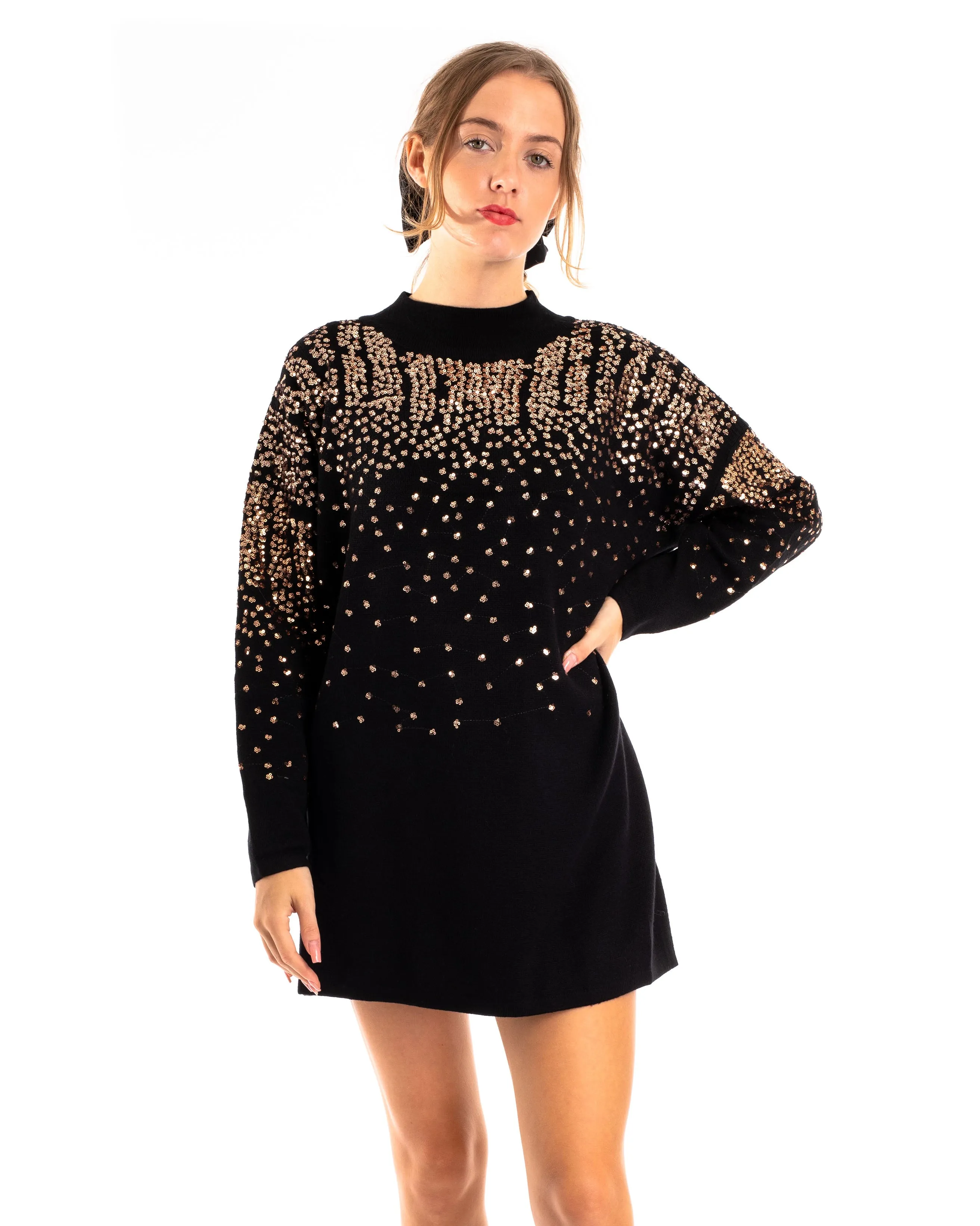 Sequin embellished shoulder and front soft knit Jumper