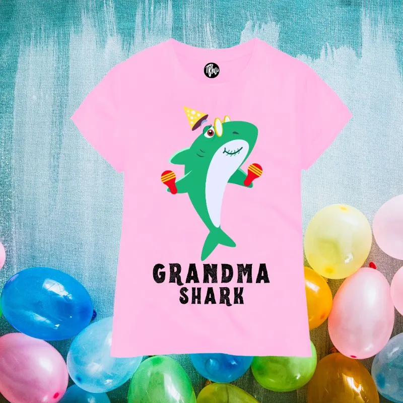 Shark Theme Birthday Tees - Grandma Shark