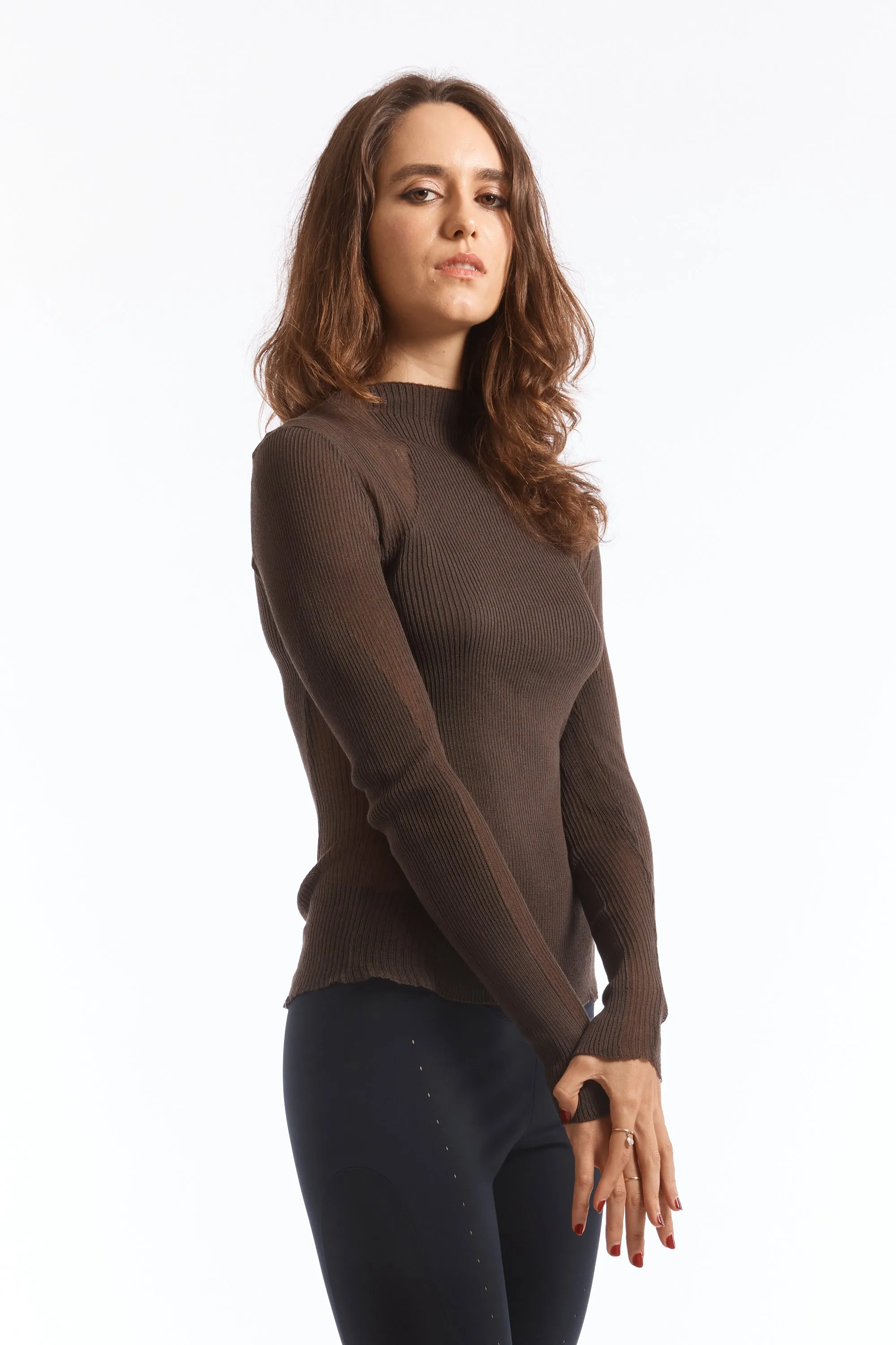 Sheer Knit Dark Brown