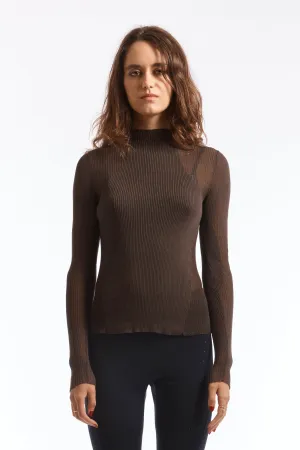 Sheer Knit Dark Brown