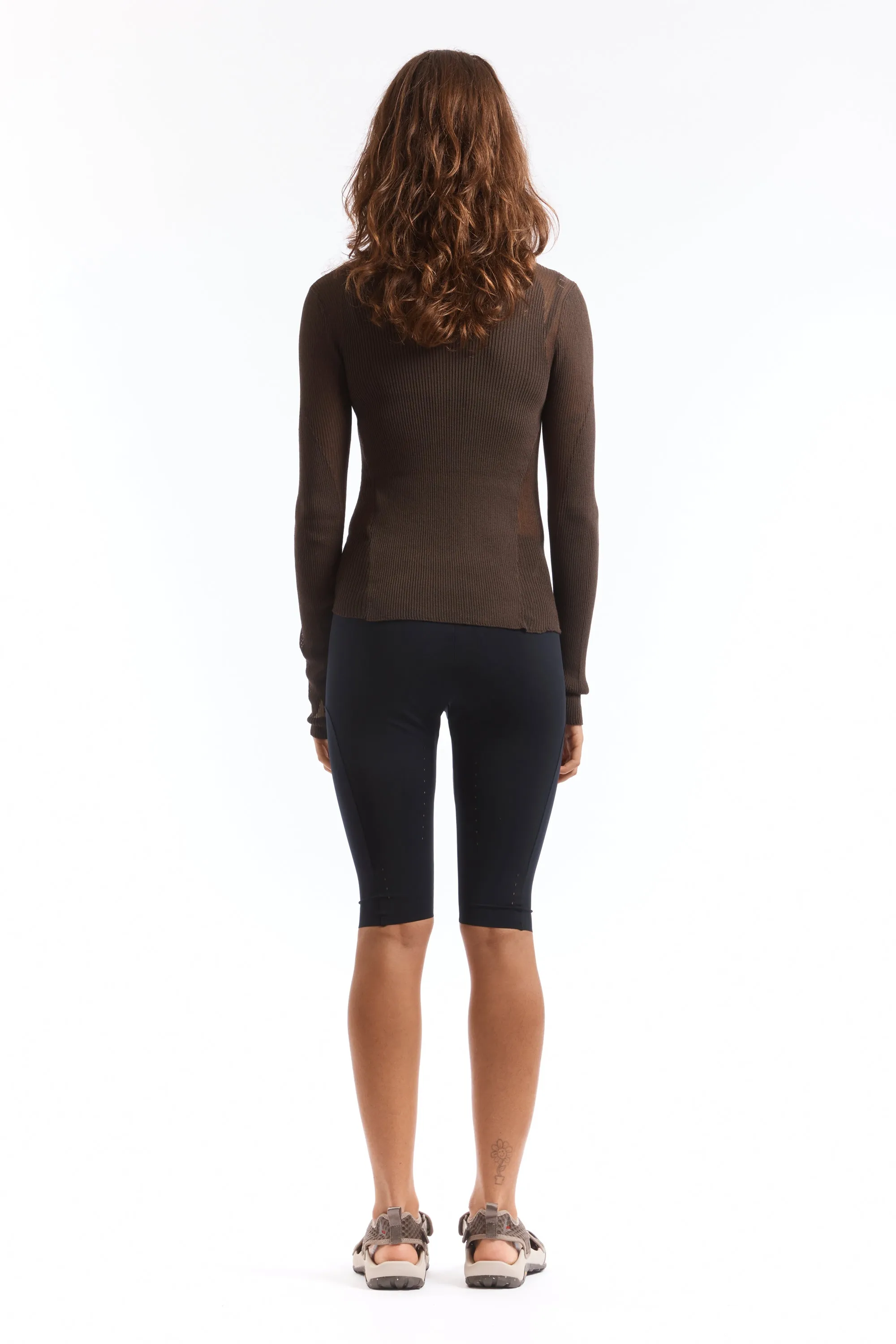 Sheer Knit Dark Brown