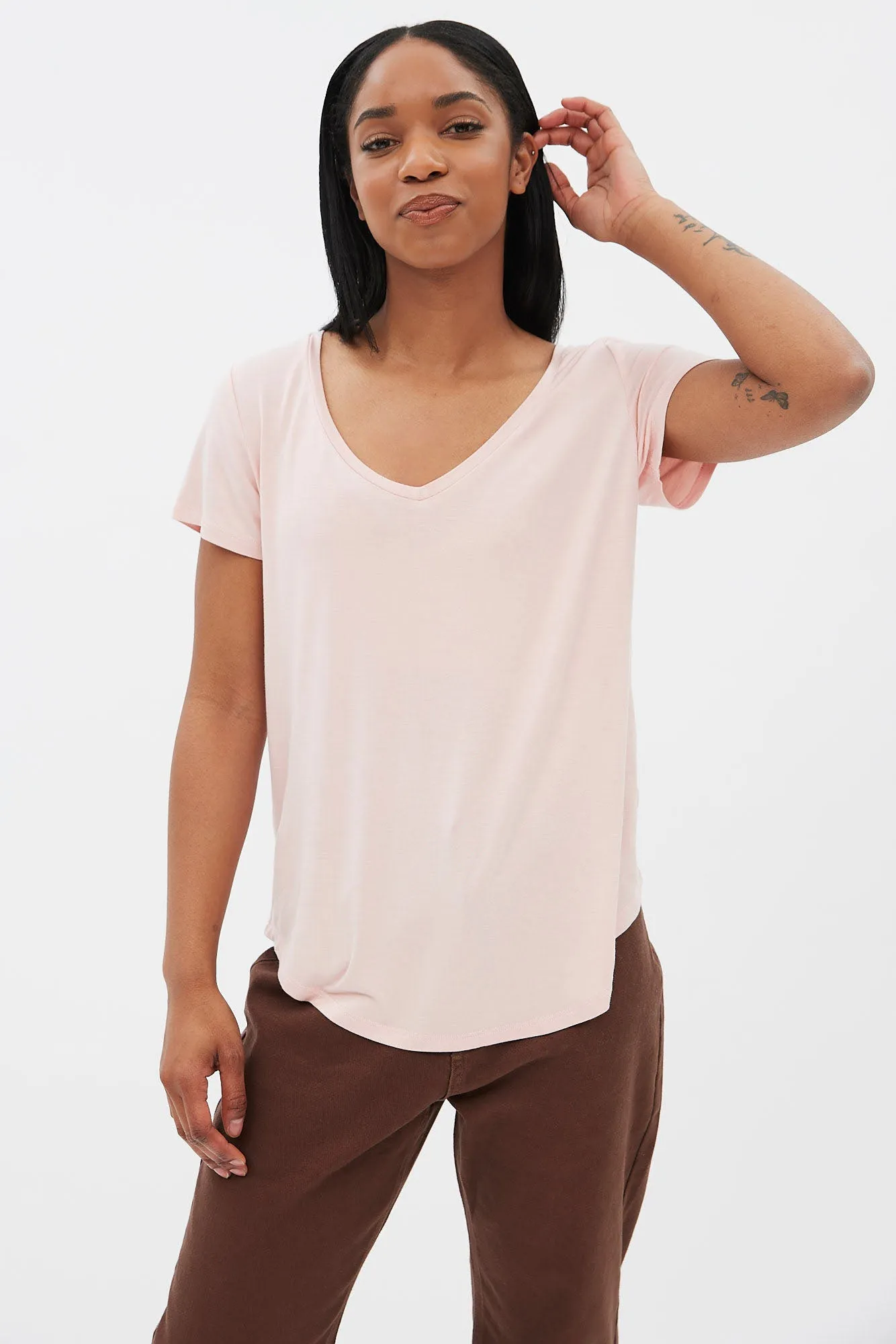 Short Sleeve V-Neck Relaxed Tee