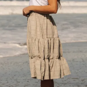 Short Tiered Skirt, Dune