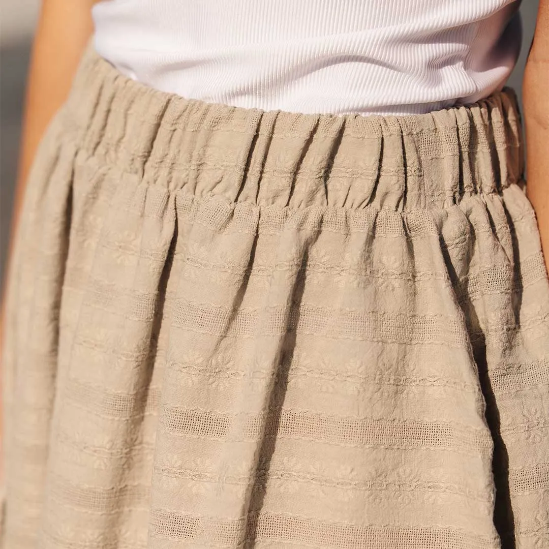 Short Tiered Skirt, Dune