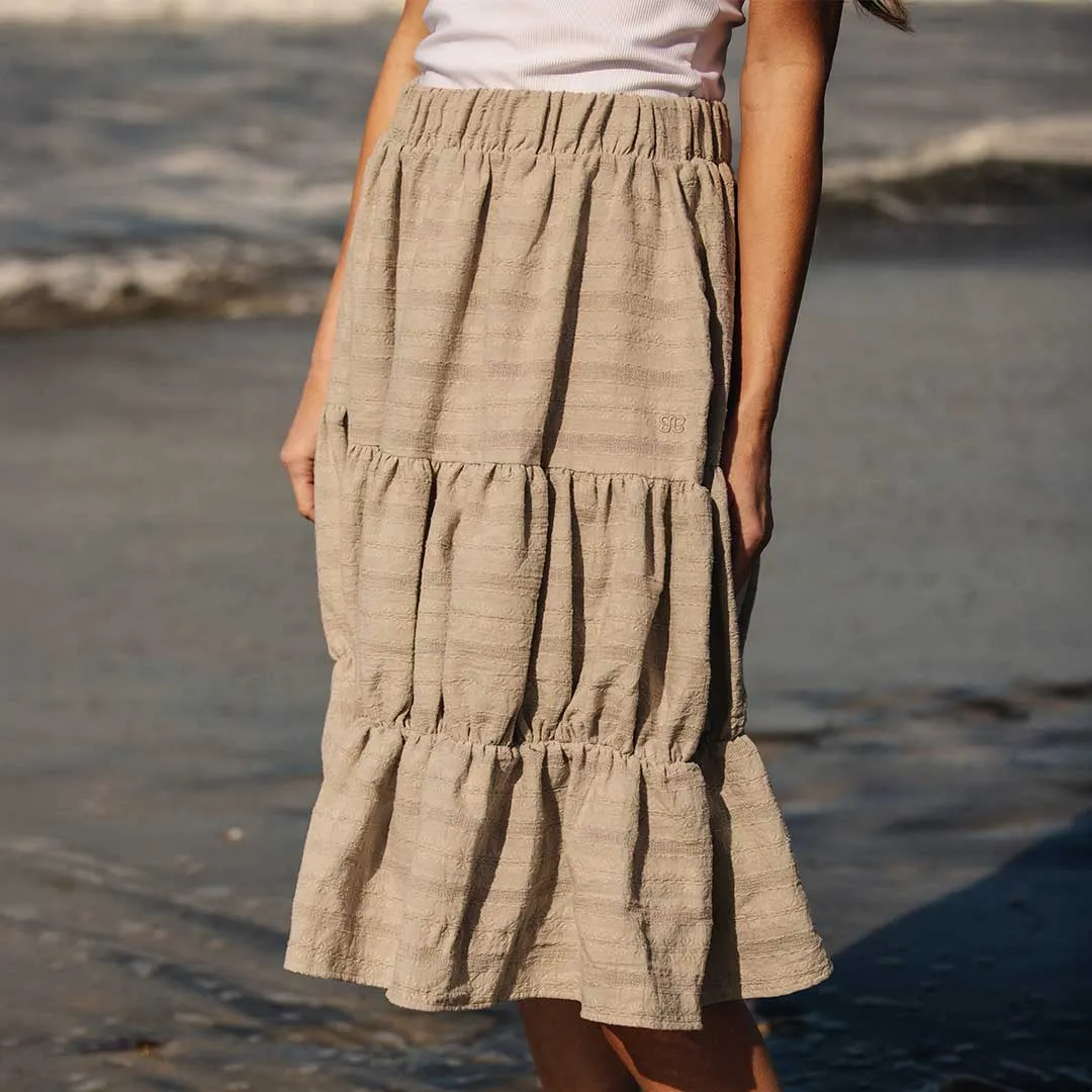 Short Tiered Skirt, Dune