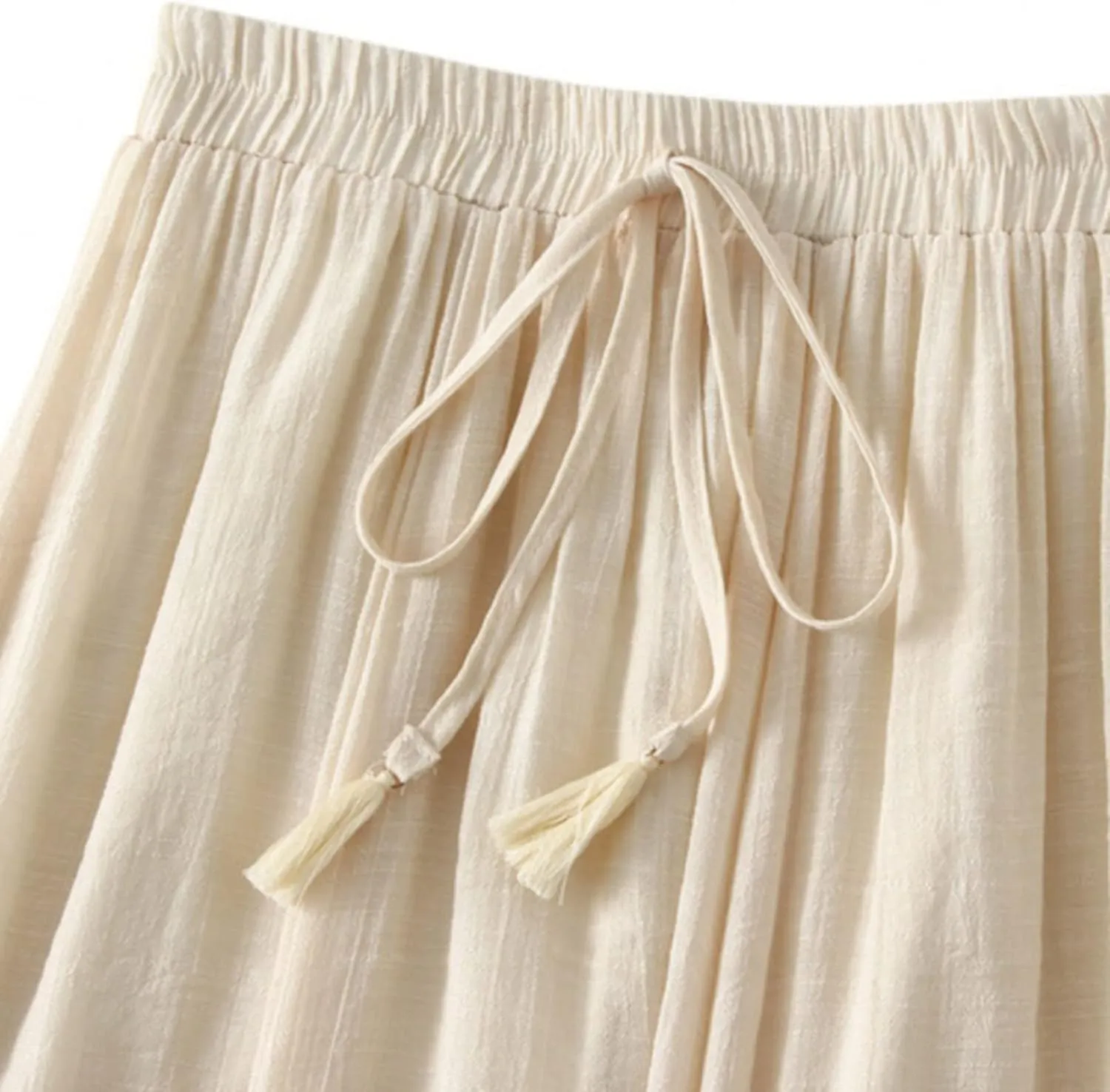 Skirt Womens Womens Boho Elastic High Waist Pleated A-Line Flowy Swing Tiered Maxi Long Skirt Dress with Pockets