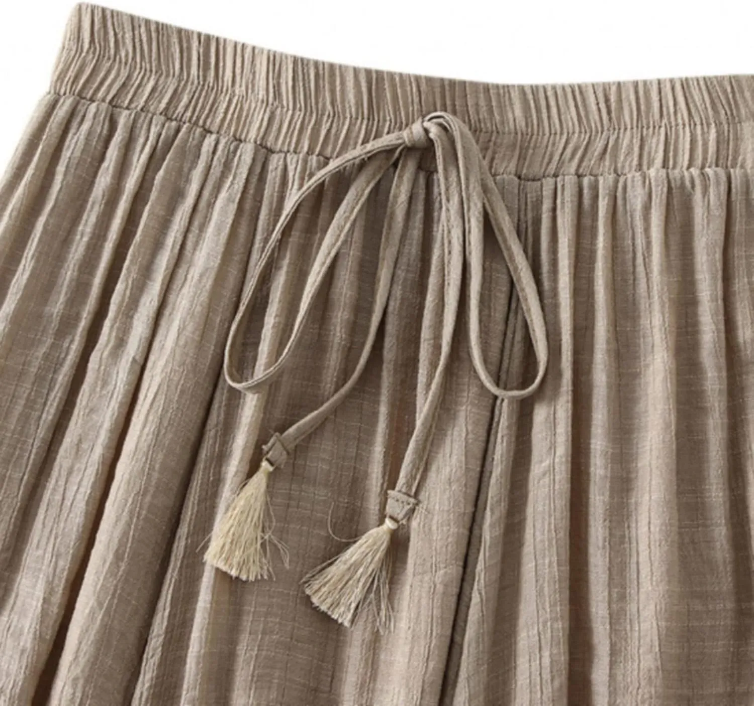 Skirt Womens Womens Boho Elastic High Waist Pleated A-Line Flowy Swing Tiered Maxi Long Skirt Dress with Pockets