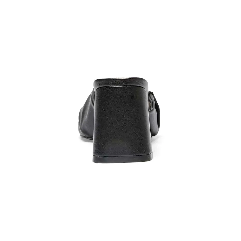 Skye Heel in Black Smooth