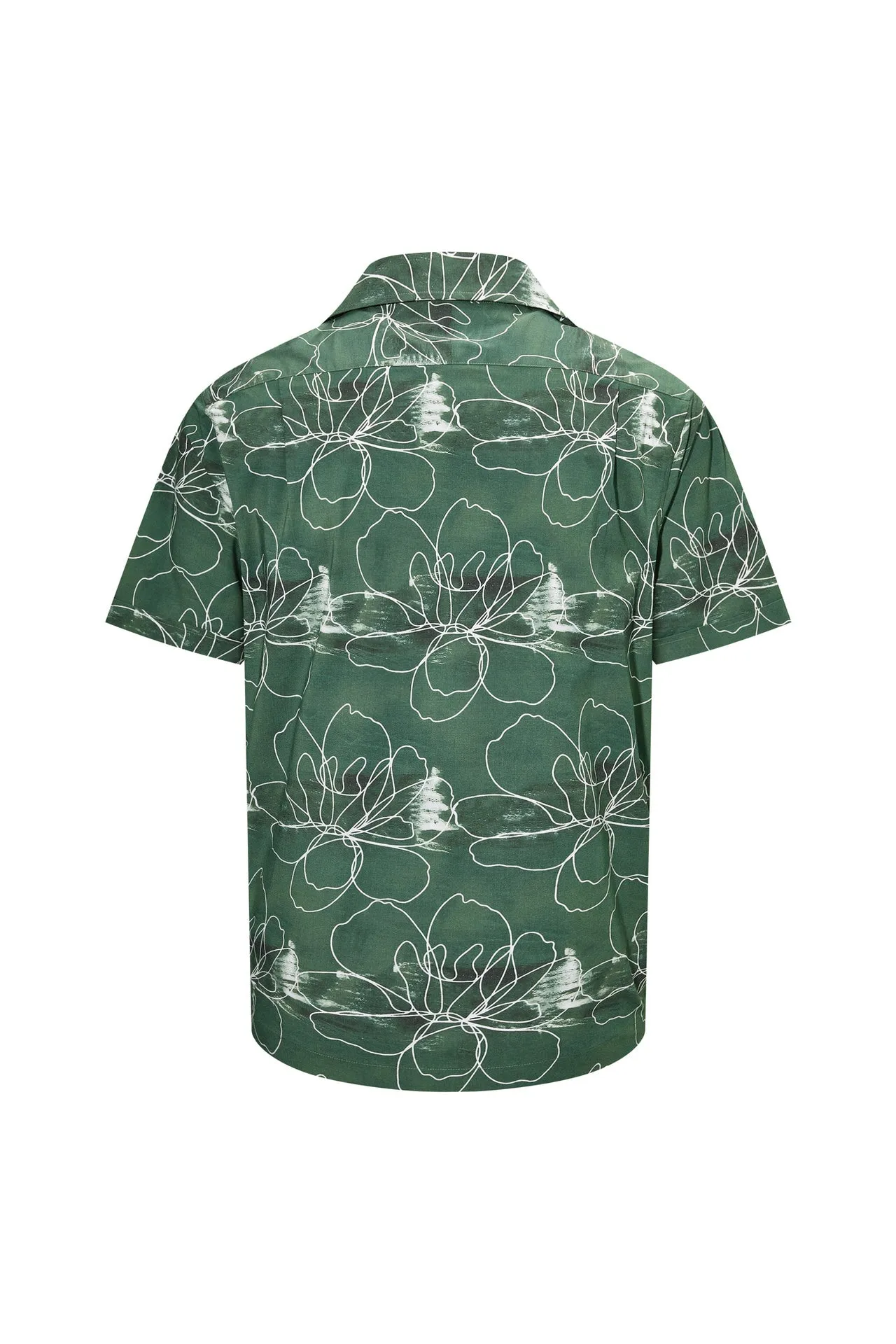 Soft Touch Stretch Floral Sketch All Over Print Casual Shirt in Relaxed Fit