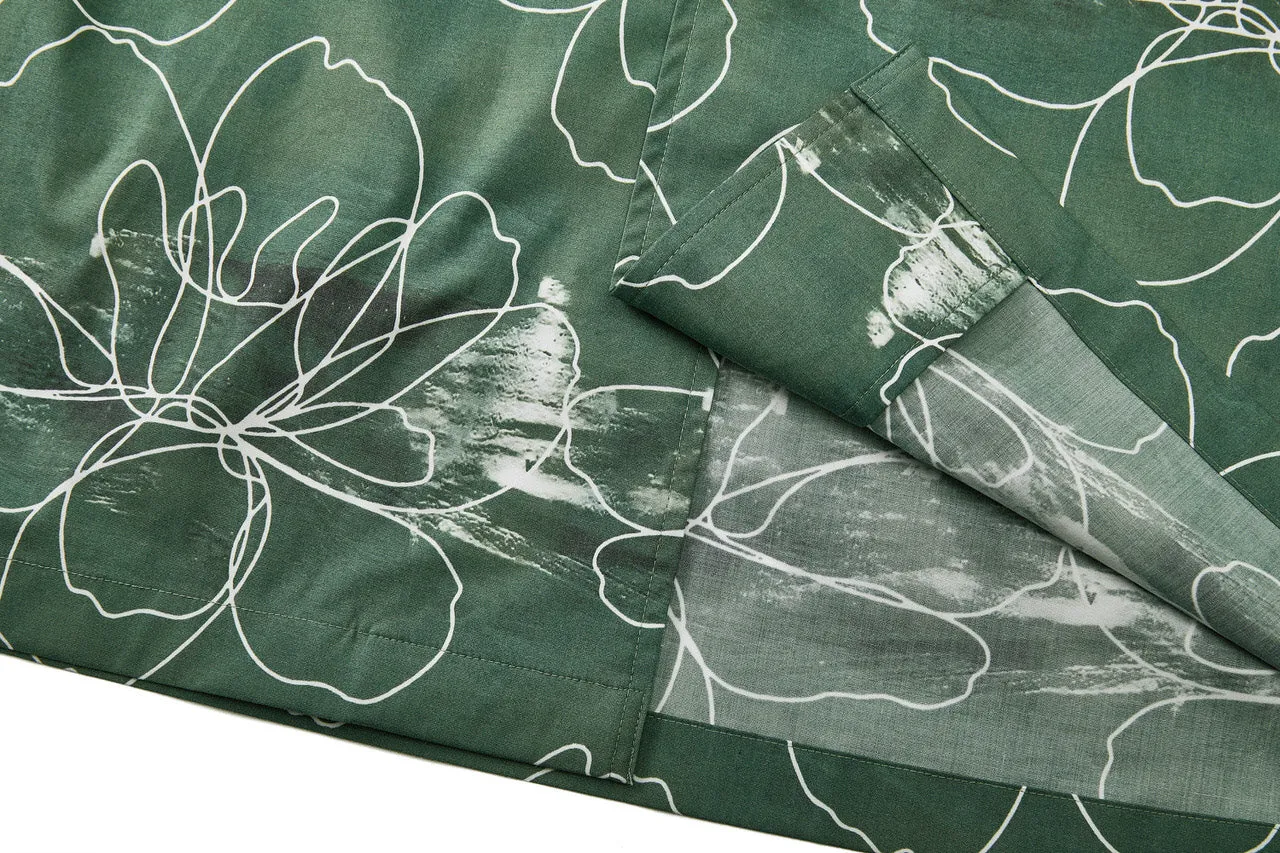 Soft Touch Stretch Floral Sketch All Over Print Casual Shirt in Relaxed Fit