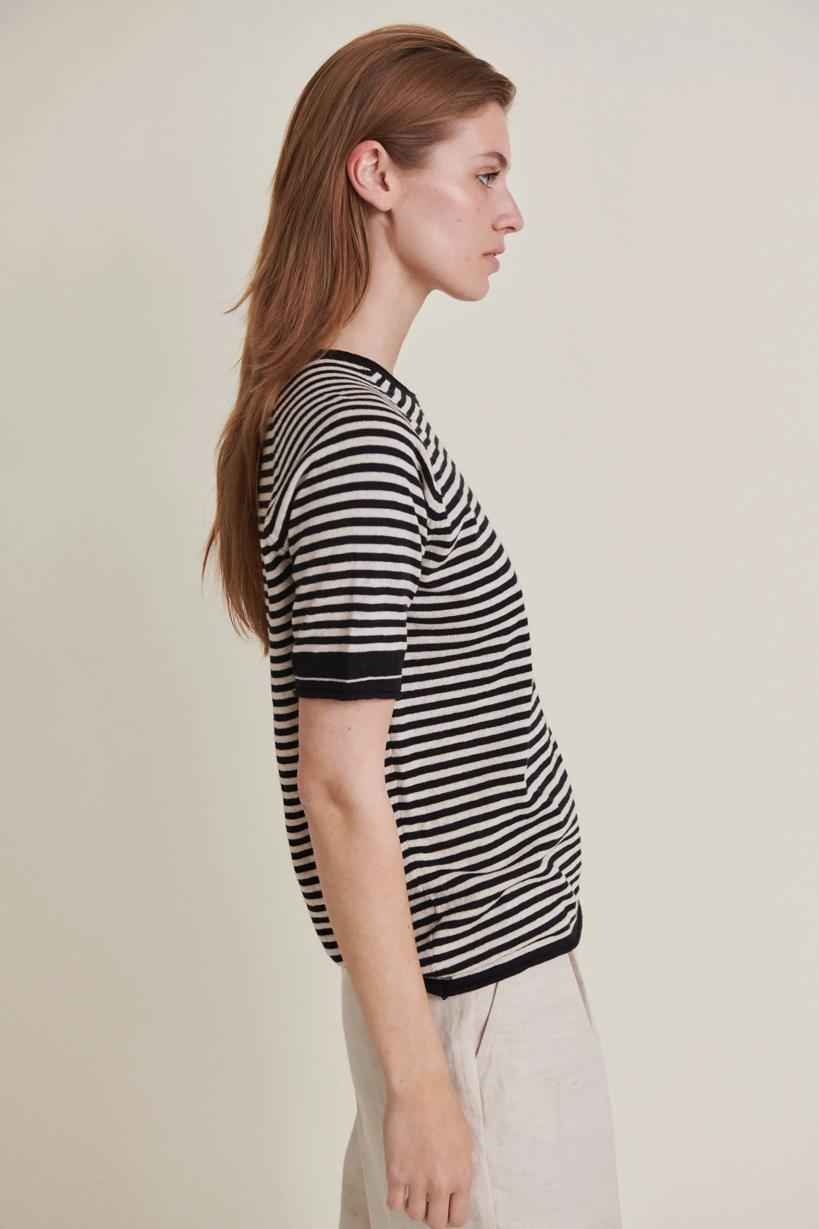 Soya SS Mini Stripe - Whisper White/Black