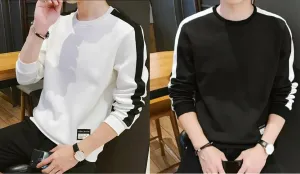 Stylish Cotton Colourblocked Round Neck T-Shirt For Men (Pack Of 2)