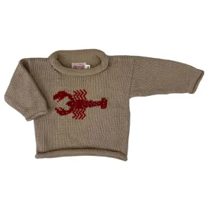 Tan Lobster Roll Neck Sweater