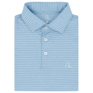 The Barts Heather Stripe | Performance Polo | The Barts Heather Stripe - Vintage Blue/Stone Blue