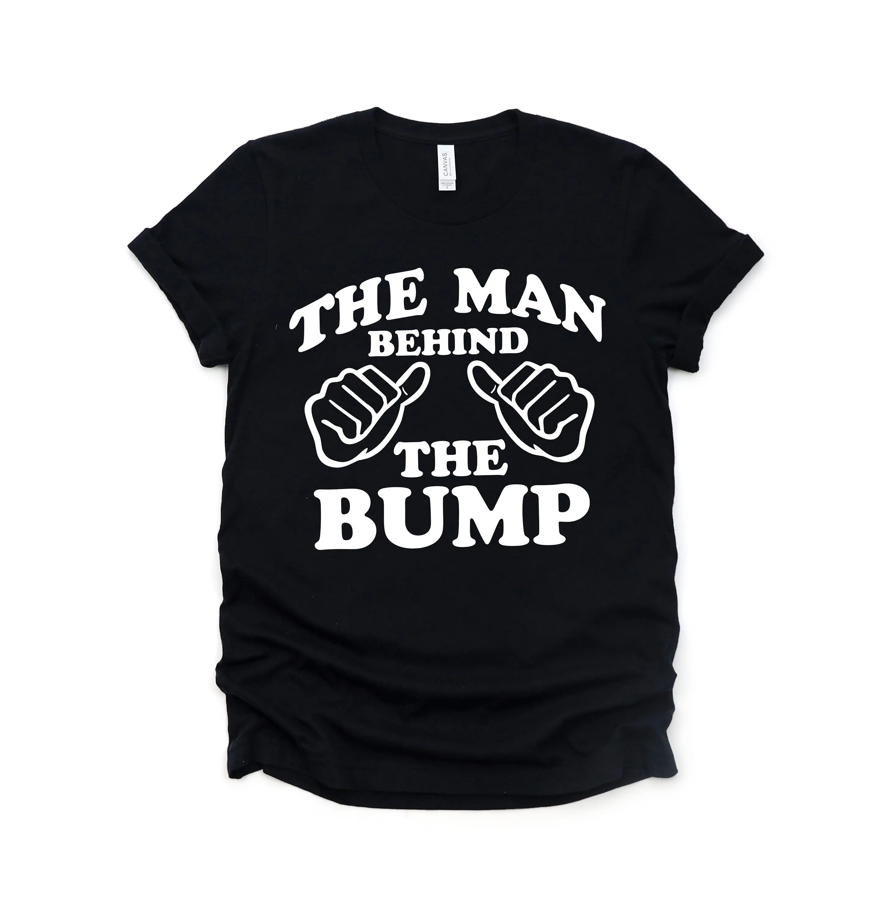 The Man Behind the Bump Men's T-shirt  - Daddy to be - Baby Reveal Shirt for Dad - Funny Baby Announcement