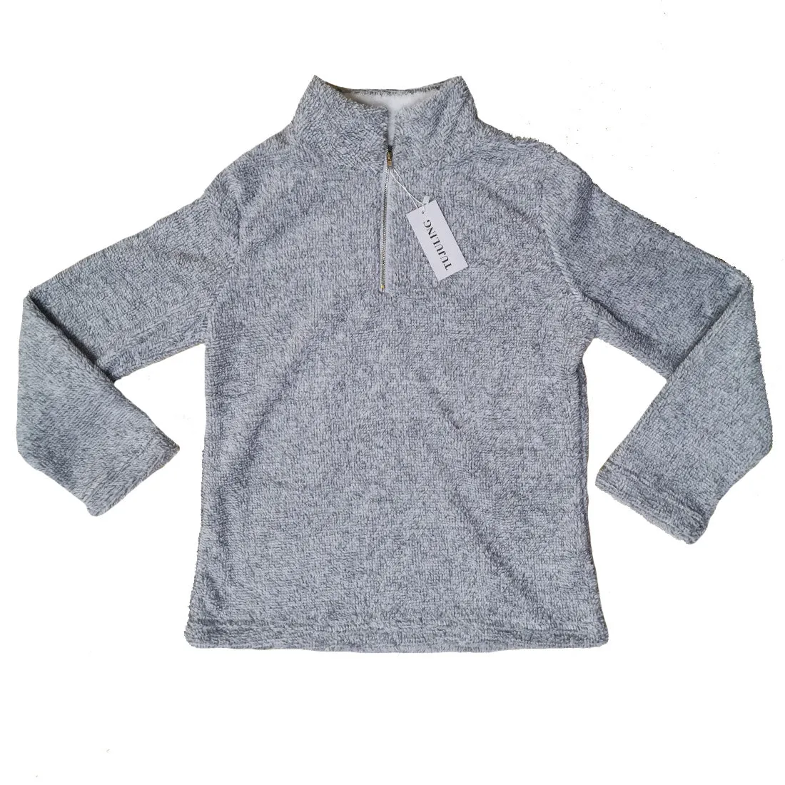 TUJULING Women Long Sleeve Pullover Jumper Zipper Fleece Top Sweaters