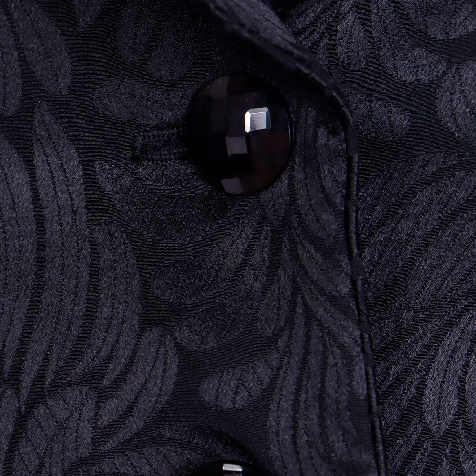 Valentino Garavani Vintage Black Tonal Floral Print Evening Jacket