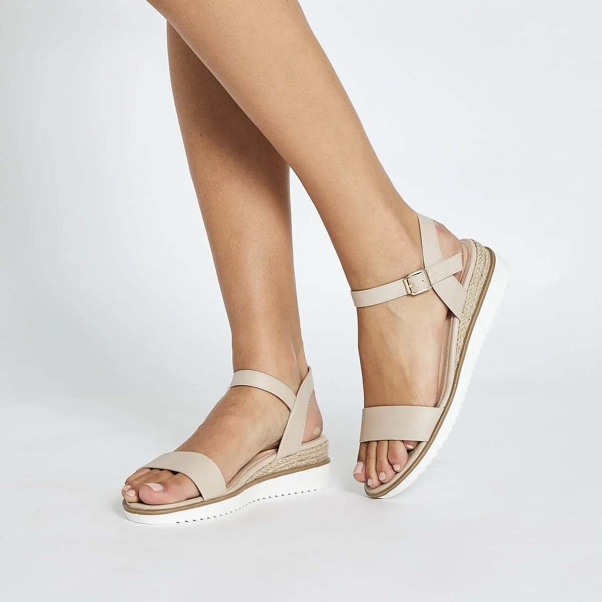 Verona Wedge in Nude Smooth