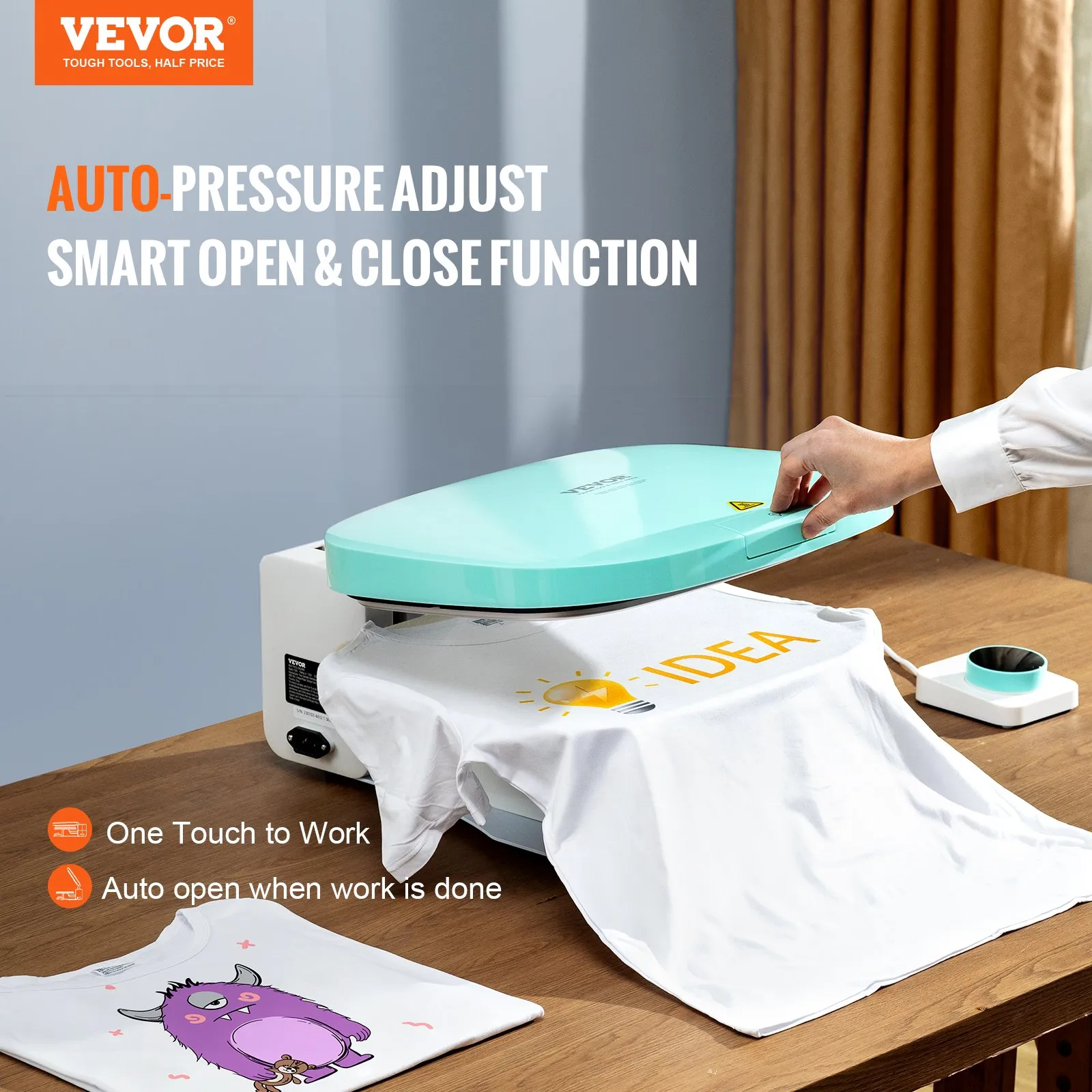 VEVOR Auto Heat Press 12x15in Professional Heat Transfer Autopress DIY T-shirts